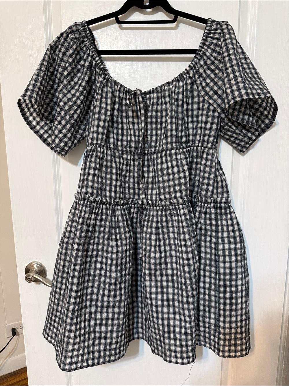 GANNI Black and White Gingham Dress